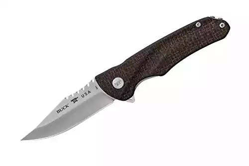 Buck Knives 840 Sprint Select, Easy Opening Ball Bearing Flipper Liner Lock Folding Pocket Knife with Removable Clip, 3-1/8" 420HC Blade